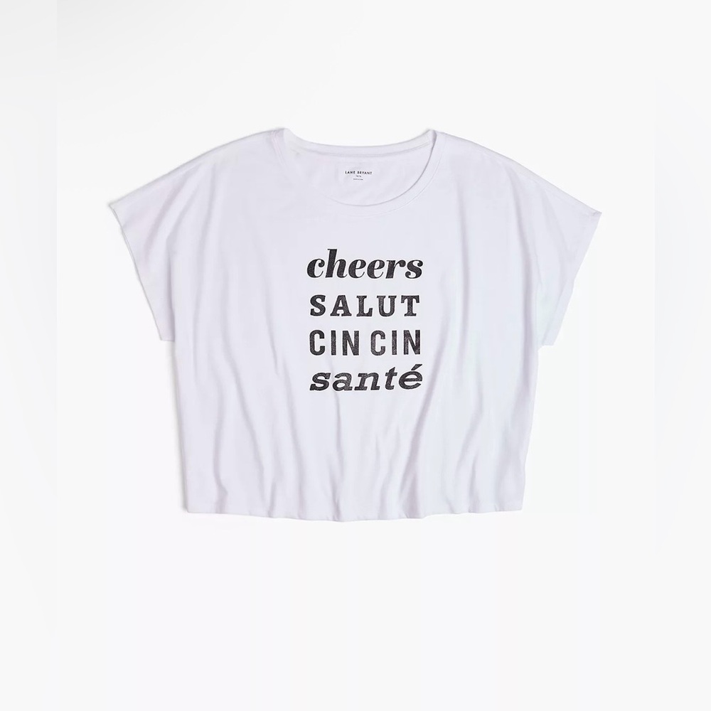 Lane Bryant | Relaxed Dolman Sleeve Cheers Around The World Graphic Tee